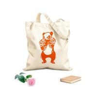 AILOONG Canvas Bag Angry Criminal Panda Asian Bear Funny Animal Kids 340g/m² thick fabric Sketching bag