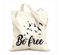 AILOONG Canvas Bag Be Free Birds Freedom Flight 12 oz thick fabric Sketching bag 25x30cm Small