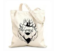 AILOONG Canvas Bag Beast King Beast Animal Strong Grizzly Predator 12 oz thick fabric Sketching bag 35x40cm Large