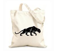 AILOONG Canvas Bag Big Cat Predator Wild Animal Hunter Panter 12 oz thick fabric Sketching bag 35x40cm Large