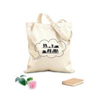 AILOONG Canvas Bag Books Library Bookstore Bookworm Reading Stories 12 oz thick fabric Sketching bag 31x36cm Medium