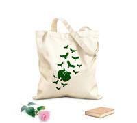 AILOONG Canvas Bag Clock Silhouette Flock Of Birds Ravens 340g/m² thick fabric Sketching bag