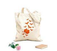 AILOONG Canvas Bag Clock Silhouette Flock Of Birds Ravens 340g/m² thick fabric Sketching bag