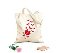 AILOONG Canvas Bag Clock Silhouette Flock Of Birds Ravens 340g/m² thick fabric Sketching bag