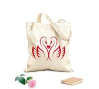 AILOONG Canvas Bag Couple Cute Swans Love Birds Bathroom 340g/m² thick fabric Sketching bag
