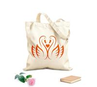 AILOONG Canvas Bag Couple Cute Swans Love Birds Bathroom 340g/m² thick fabric Sketching bag