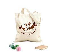 AILOONG Canvas Bag Farm Animals Cows Butcher Shop Meat Restaurant Logo 340g/m² thick fabric Sketching bag