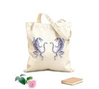 AILOONG Canvas Bag Fighting Tigers African Wild Animals Jungle 340g/m² thick fabric Sketching bag