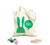 AILOONG Canvas Bag Funny Rabbit Glasses Animal Hello Word 340g/m² thick fabric Sketching bag