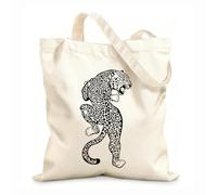 AILOONG Canvas Bag Leopard Jaguar Wild Animal Big Cat Predator 12 oz thick fabric Sketching bag 35x40cm Large