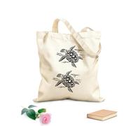 AILOONG Canvas Bag Ocean Animals Turtle Sea Water 12 oz thick fabric Sketching bag 25x30cm Small