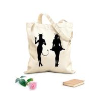 AILOONG Canvas Bag Silhouettes Angel and Demon 12 oz thick fabric Sketching bag 31x36cm Medium