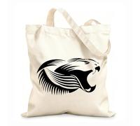 AILOONG Canvas Bag Snake Predator Head Animal Fangs Teeth Bite 12 oz thick fabric Sketching bag 31x36cm Medium