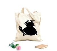 AILOONG Canvas Bag Turtle Rabbit Bird Animals 12 oz thick fabric Sketching bag 35x40cm Large