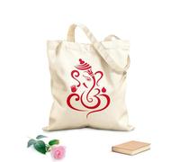 AILOONG Canvas Tote Bag Abstract Ganesha Indian Symbol Hinduism 340g/m² thick fabric Replaces school bag