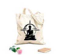 AILOONG Canvas Tote Bag Buddha Chakra Mandala Mantra Chakra Meditation 12 oz thick fabric Replaces school bag 25x30cm Small