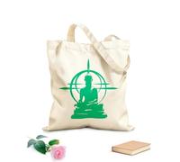 AILOONG Canvas Tote Bag Buddha Chakra Mandala Mantra Chakra Meditation 340g/m² thick fabric Replaces school bag