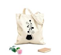 AILOONG Canvas Tote Bag Chemistry Science Atom Molecules School 12 oz thick fabric Replaces school bag 25x30cm Small