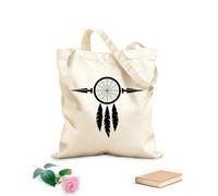 AILOONG Canvas Tote Bag Dreamcatcher Dream Catcher Talisman Native American 12 oz thick fabric Replaces school bag 35x40cm Large