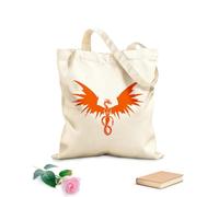 AILOONG Canvas Tote Bag Fire Breathing Dragon Fly Mythical Winged Creature 340g/m² thick fabric Replaces school bag