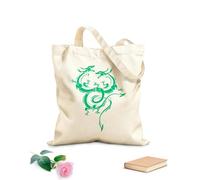 AILOONG Canvas Tote Bag Flying Asian Dragons Fantasy Mythology 340g/m² thick fabric Replaces school bag
