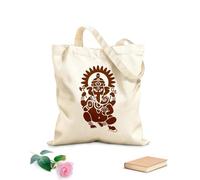 AILOONG Canvas Tote Bag Ganesha Hindu Sanskrit Om India God Hinduism 340g/m² thick fabric Replaces school bag