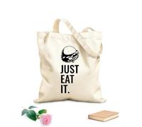 AILOONG Canvas Tote Bag Just Eat It Burger Lettering Restaurant 12 oz thick fabric Replaces school bag 35x40cm Large