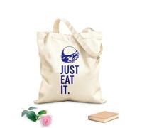 AILOONG Canvas Tote Bag Just Eat It Burger Lettering Restaurant 340g/m² thick fabric Replaces school bag