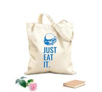 AILOONG Canvas Tote Bag Just Eat It Burger Lettering Restaurant 340g/m² thick fabric Replaces school bag