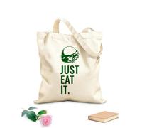 AILOONG Canvas Tote Bag Just Eat It Burger Lettering Restaurant 340g/m² thick fabric Replaces school bag