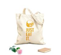 AILOONG Canvas Tote Bag Just Eat It Burger Lettering Restaurant 340g/m² thick fabric Replaces school bag