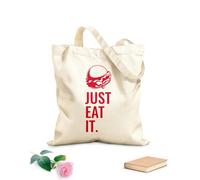 AILOONG Canvas Tote Bag Just Eat It Burger Lettering Restaurant 340g/m² thick fabric Replaces school bag