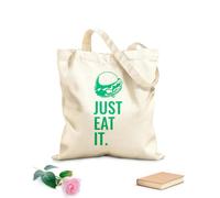 AILOONG Canvas Tote Bag Just Eat It Burger Lettering Restaurant 340g/m² thick fabric Replaces school bag