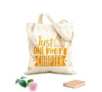 AILOONG Canvas Tote Bag Just One More Chapter Library Reading Bookworm 340g/m² thick fabric Replaces school bag
