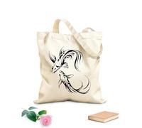 AILOONG Canvas Tote Bag Koi Carp Asian Japanese Fish Buddhism 12 oz thick fabric Replaces school bag 25x30cm Small