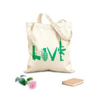 AILOONG Canvas Tote Bag LOVE Shaped Weapons: Pistol, Grenade, Dagger, Rifle 340g/m² thick fabric Replaces school bag