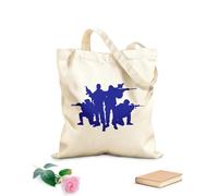 AILOONG Canvas Tote Bag Military Army Marines Navy Veteran Hero Support Our Troops 340g/m² thick fabric Replaces school bag