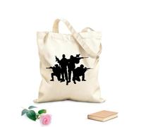 AILOONG Canvas Tote Bag Military Army Marines Navy Veteran Hero Support Our Troops 340g/m² thick fabric Replaces school bag