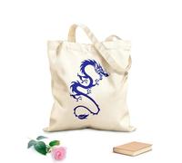 AILOONG Canvas Tote Bag Oriental Dragon Fantasy Flying Myth Beast 340g/m² thick fabric Replaces school bag