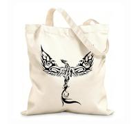 AILOONG Canvas Tote Bag Phoenix Fantasy Bird Fantastic Beast Forks Of Flame Living 12 oz thick fabric Replaces school bag 31x36cm Medium