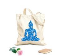 AILOONG Canvas Tote Bag Yoga Meditation Relaxation OM Chakra Mantra Buddha 340g/m² thick fabric Replaces school bag