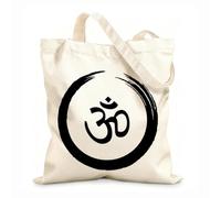 AILOONG Canvas Tote Bag Zen Enso Circle Buddhism Yoga Meditation OM Zen Yoga 12 oz thick fabric Replaces school bag 35x40cm Large