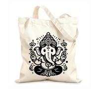 AILOONG Canvas Wine Gift Bag a charming 2d silhouette of lord ganesh rende in a minimalist style 12 oz thick fabric Matches clothing 25x30cm Small