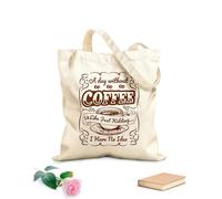 AILOONG Canvas Wine Gift Bag a day without coffee is like just kidding 340g/m² thick fabric Matches clothing