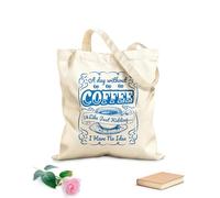 AILOONG Canvas Wine Gift Bag a day without coffee is like just kidding 340g/m² thick fabric Matches clothing