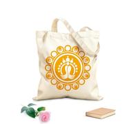 AILOONG Canvas Wine Gift Bag a glyph style icon depicting buddha footprints symbol 340g/m² thick fabric Matches clothing