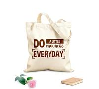 AILOONG Canvas Wine Gift Bag A little progress every day is inspiring 340g/m² thick fabric Matches clothing