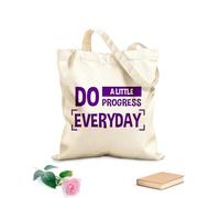 AILOONG Canvas Wine Gift Bag A little progress every day is inspiring 340g/m² thick fabric Matches clothing