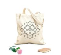AILOONG Canvas Wine Gift Bag a mandala with a spiritual theme featuring symbols like om lotus and chakras 12 oz thick fabric Matches clothing 35x40cm Large