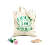 AILOONG Canvas Wine Gift Bag a mother is the truest friend we have typography 340g/m² thick fabric Matches clothing